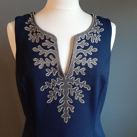 NWT! Pappagallo Amaya Navy Blue & Gold Detailing - Picture 2 of 9